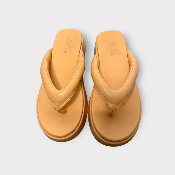 ASOS Pastel orange, platform flip flops - Picture 2 of 7